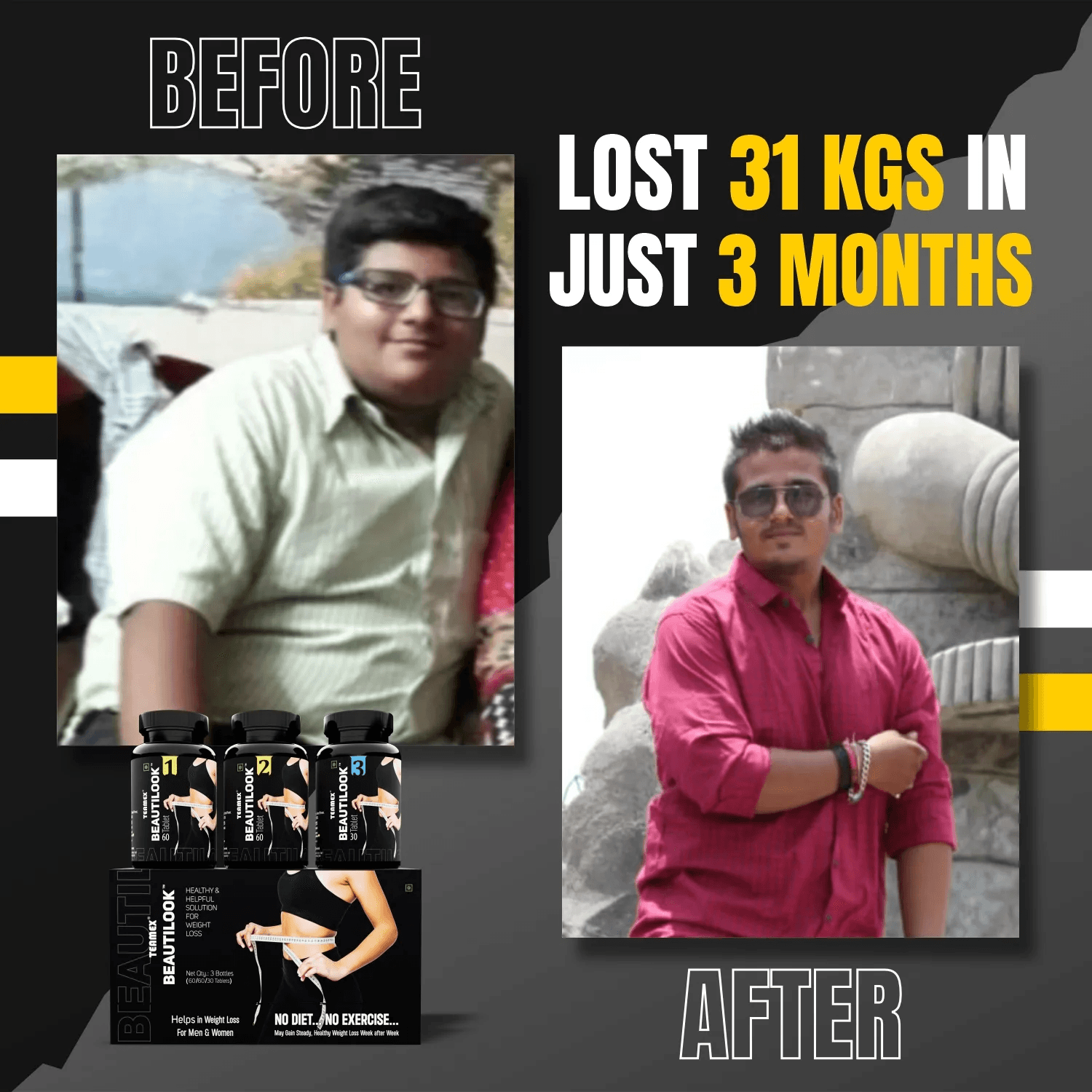 Before and after result