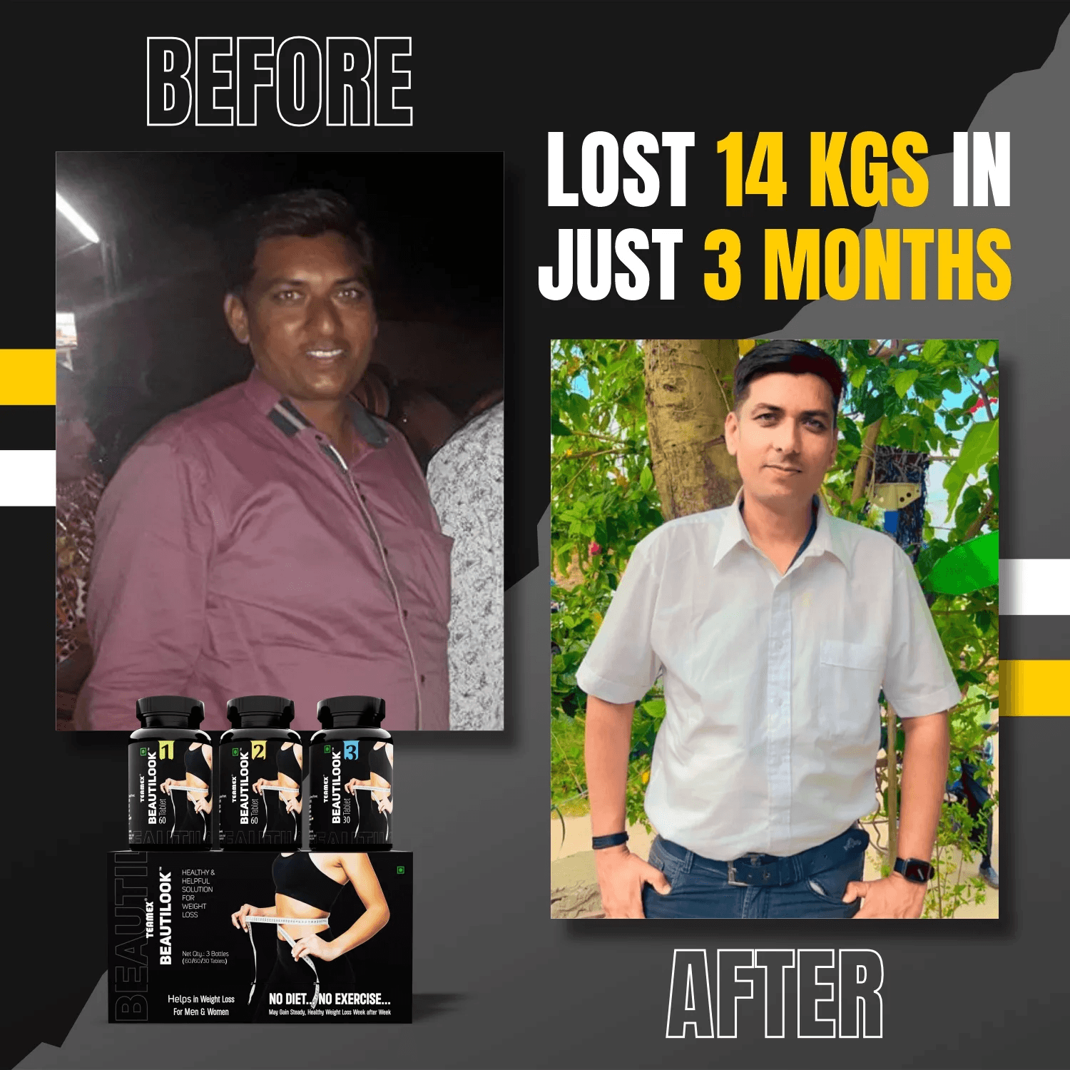 Before and after result