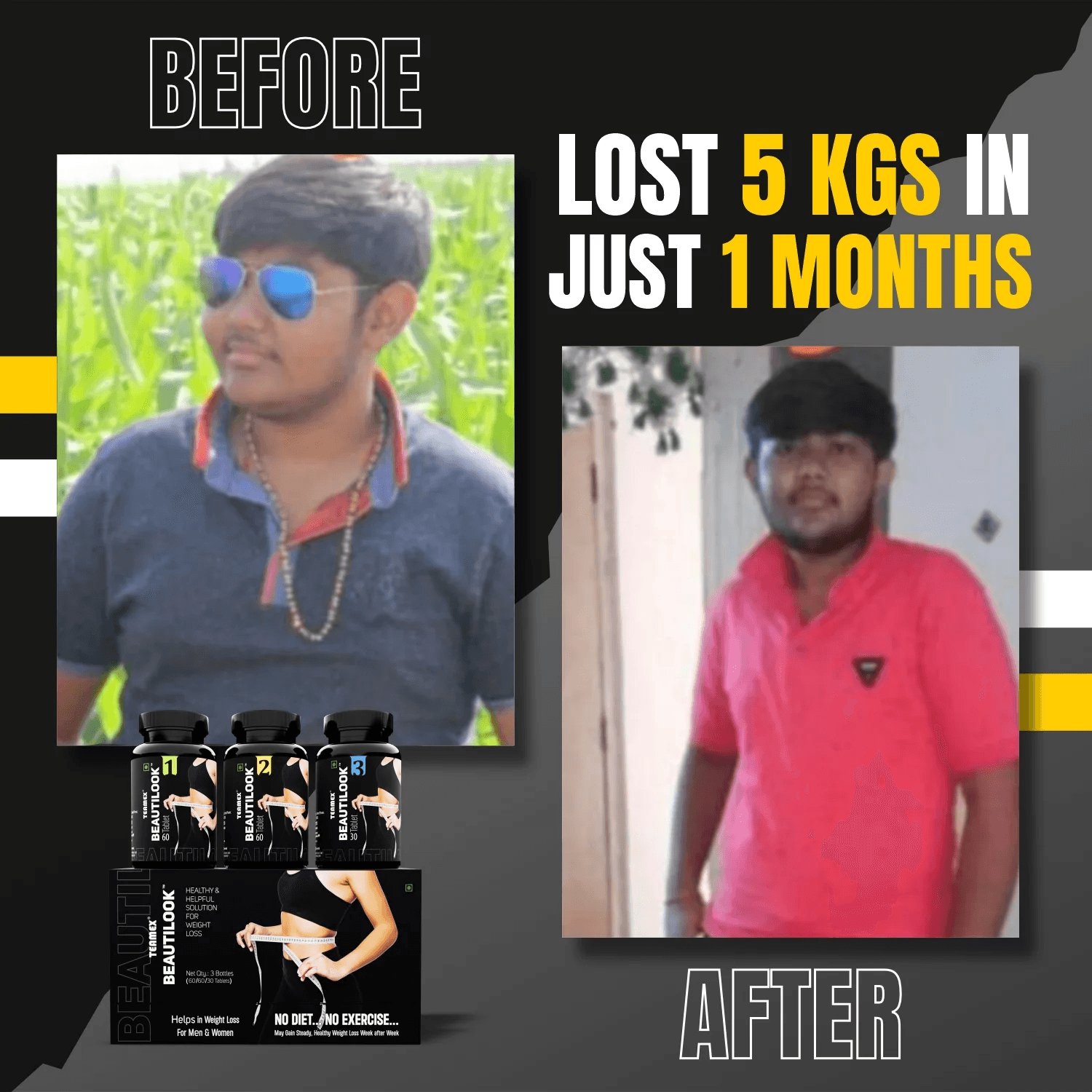 Before and after result