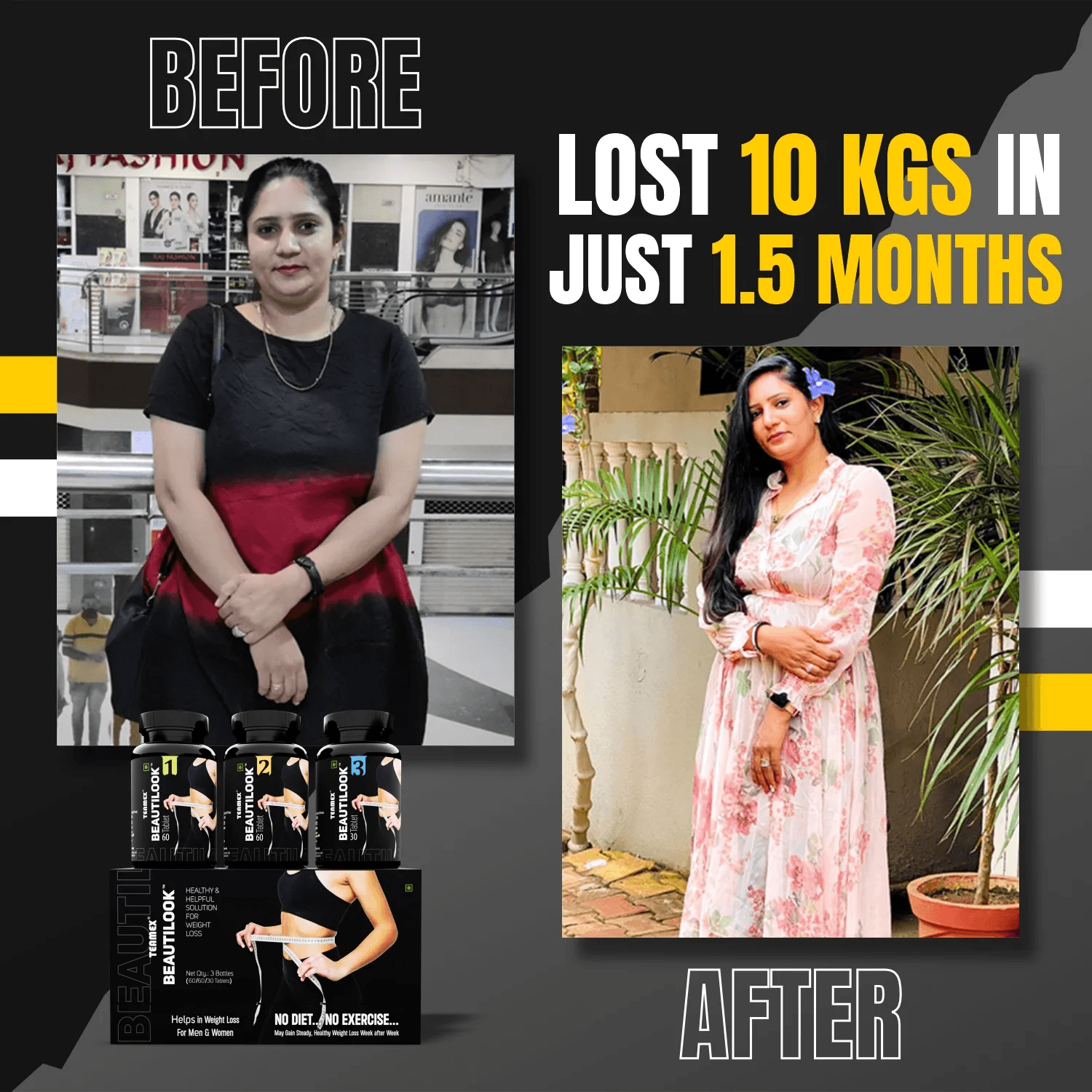 Before and after result