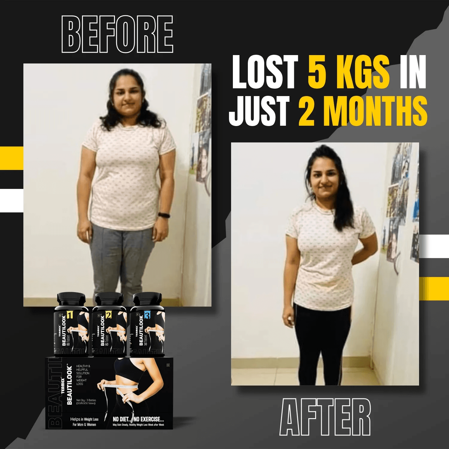 Before and after result